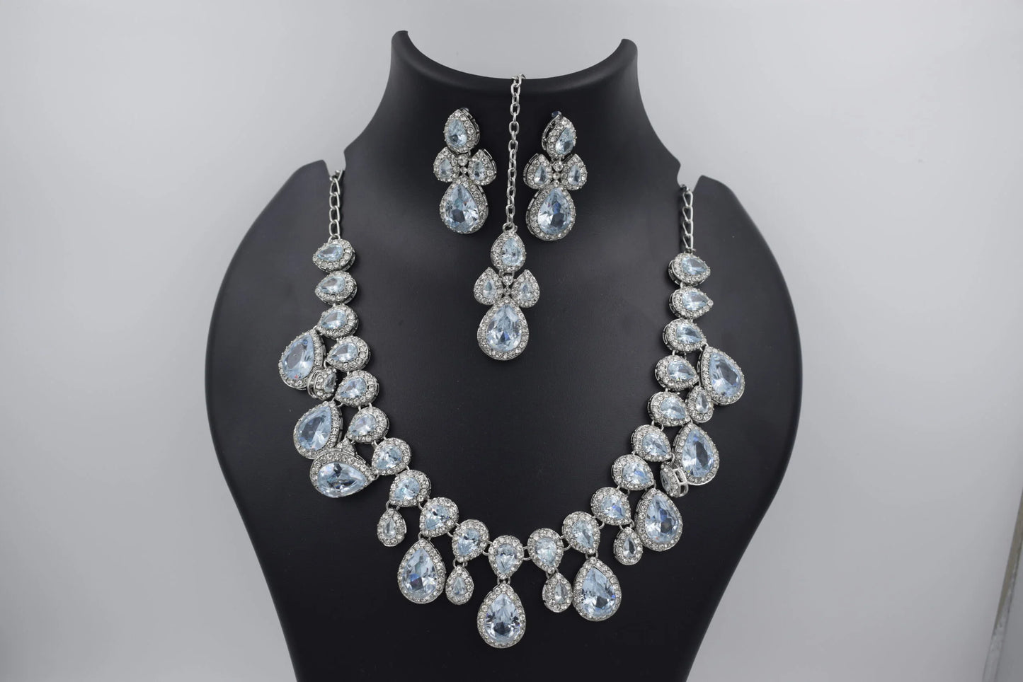 Designer Silver Uncut Polki Necklace Set | Polki Jewellery Set