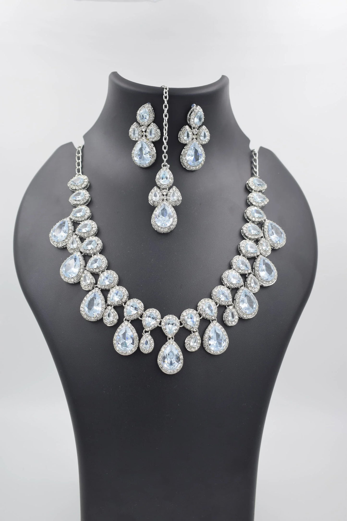 Designer Silver Uncut Polki Necklace Set | Polki Jewellery Set