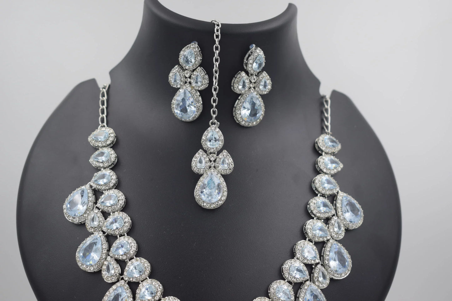 Designer Silver Uncut Polki Necklace Set | Polki Jewellery Set